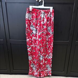 Victoria's Secret Red and White Floral Pants Large